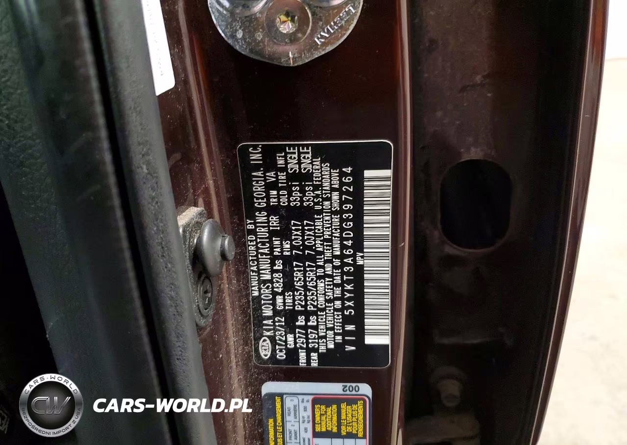 2013 Kia Sorento Lx VIN:5XYKT3A64DG397264 - 14