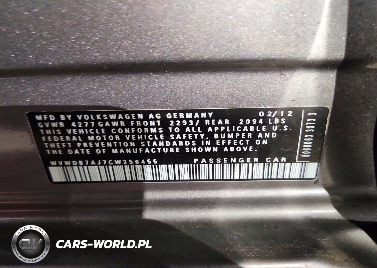 2012 Volkswagen Golf VIN:WVWDB7AJ7CW256455 - 13
