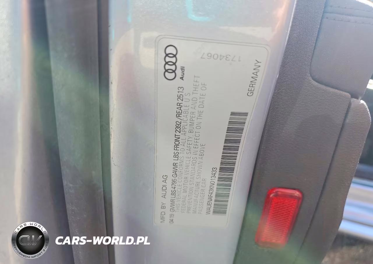 2019 Audi A4 Premium Plus VIN:WAUENAF43KN013433 - 12