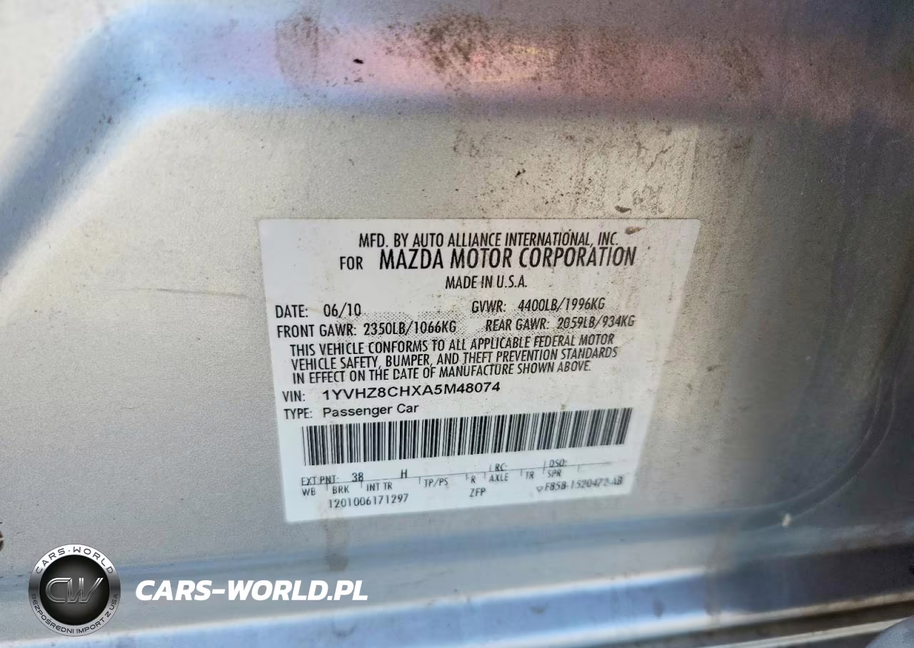 2010 Mazda 6 I VIN:1YVHZ8CHXA5M48074 - 12