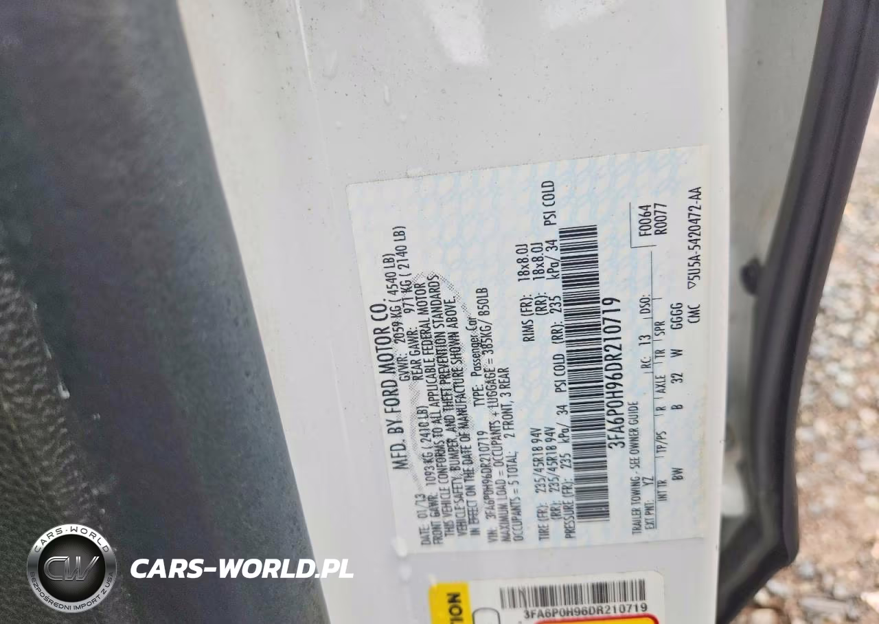2013 Ford Fusion Se VIN:3FA6P0H96DR210719 - 12