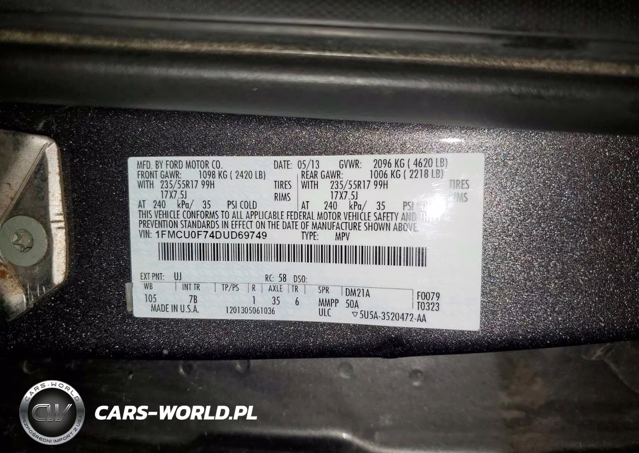 2013 Ford Escape S VIN:1FMCU0F74DUD69749 - 13