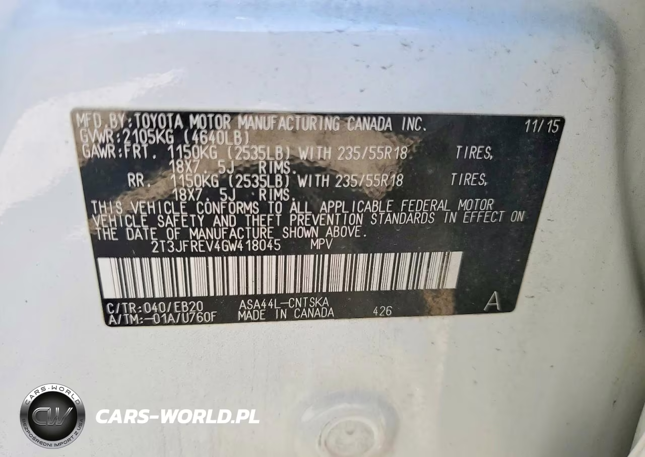 2016 Toyota Rav4 Se VIN:2T3JFREV4GW418045 - 14