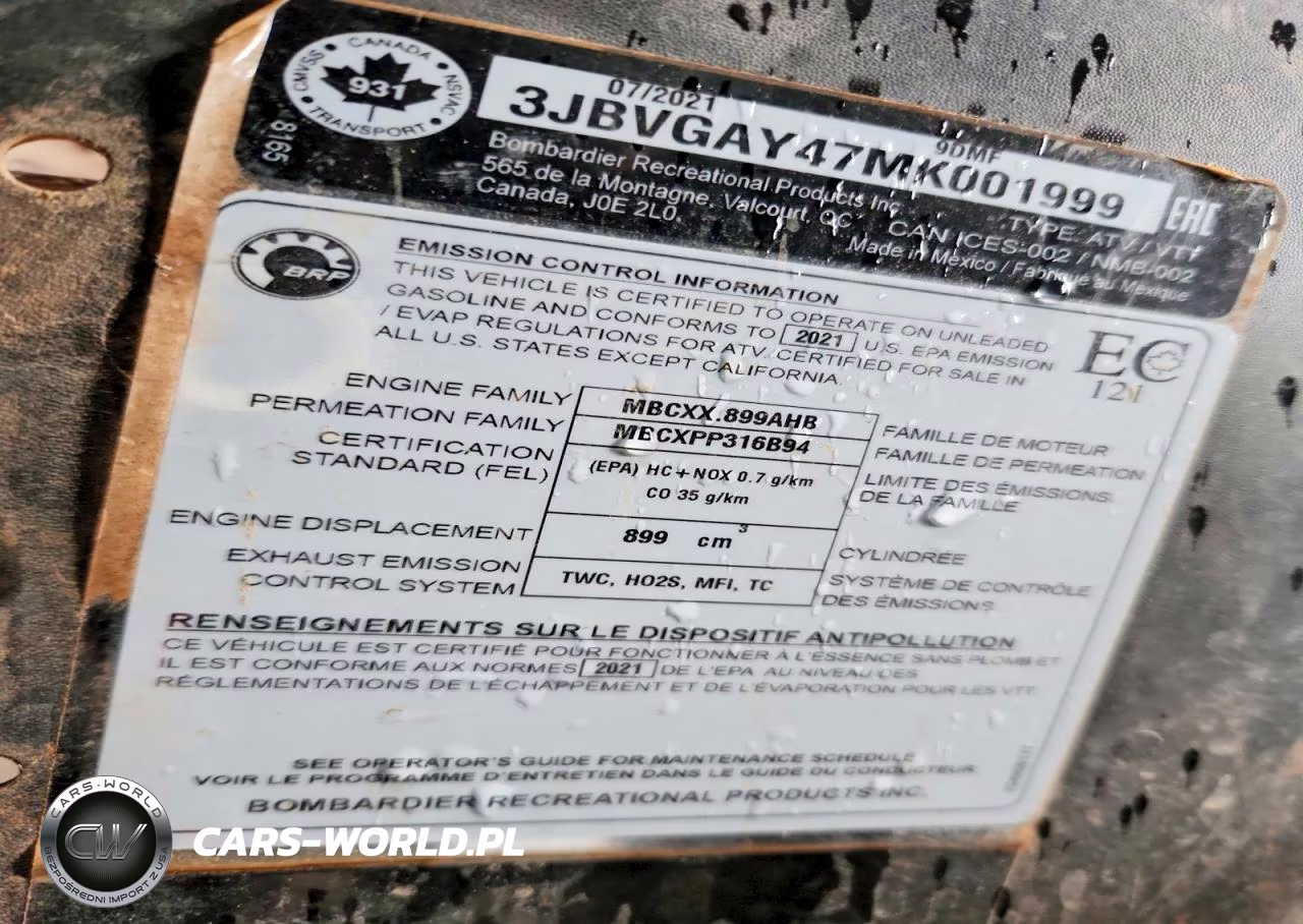 2021 Can-Am Maverick X3 Utility Vehicle VIN:3JBVGAY47MK001999 - 10