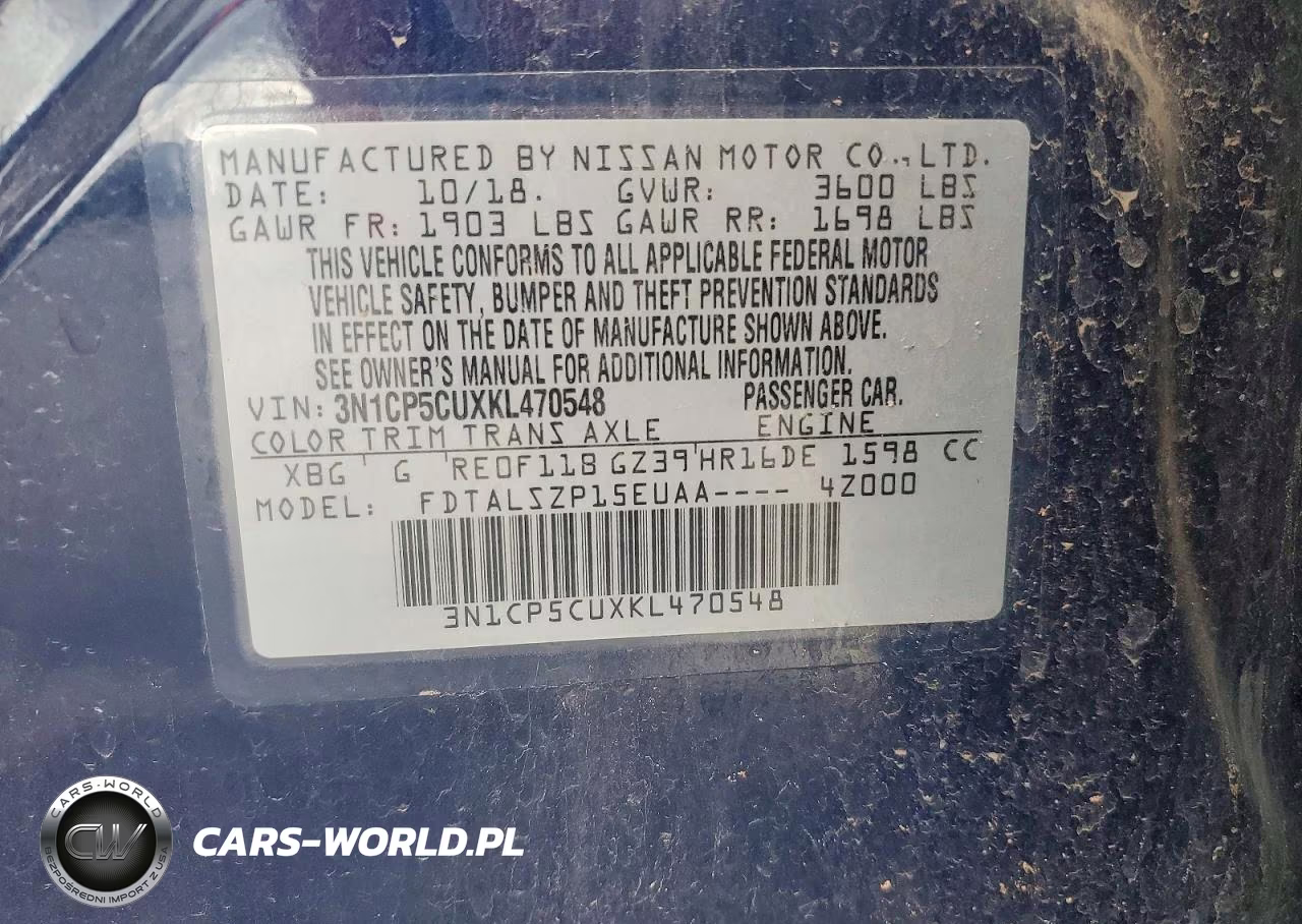 2019 Nissan Kicks Sv VIN:3N1CP5CUXKL470548 - 13