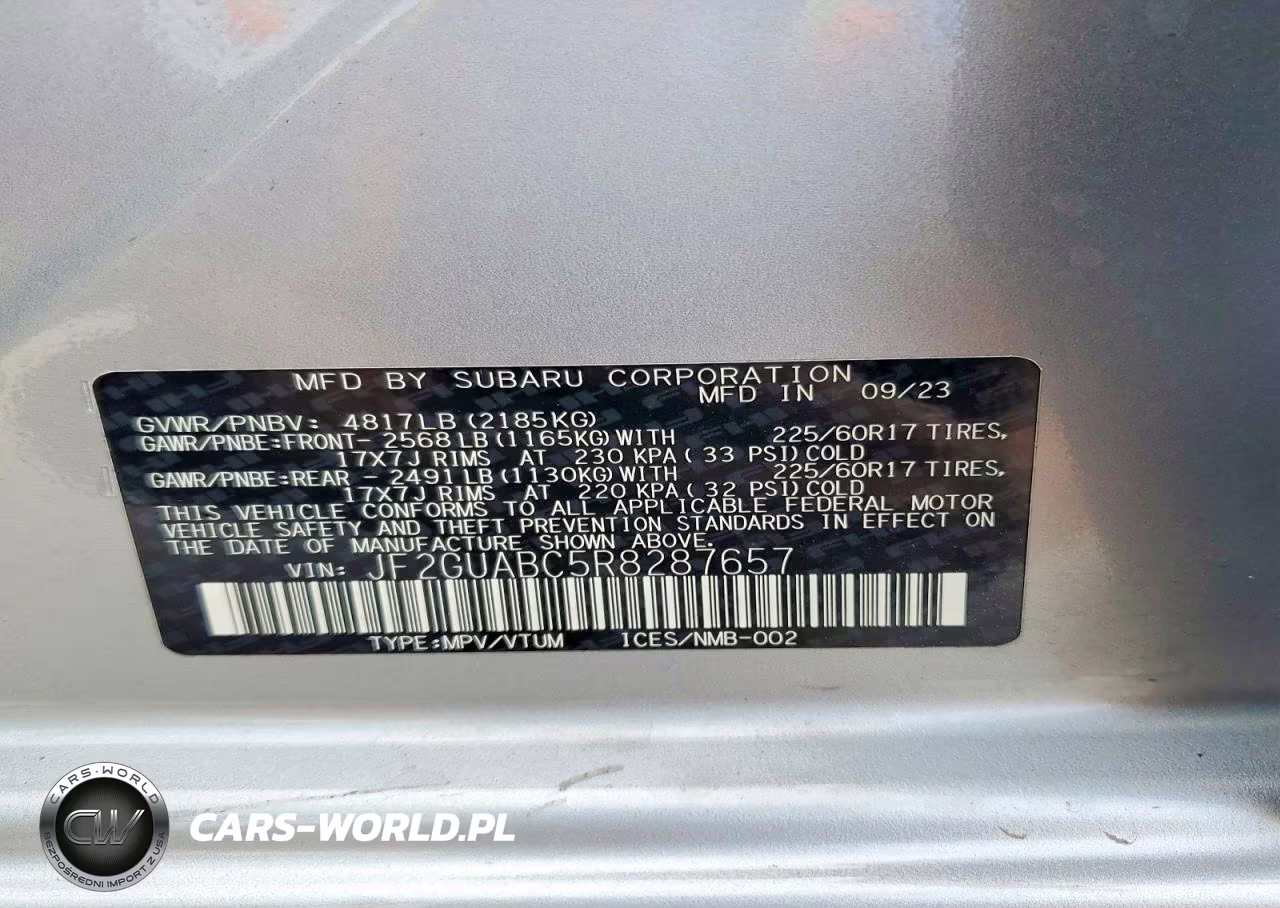2024 Subaru Crosstrek VIN:JF2GUABC5R8287657 - 14