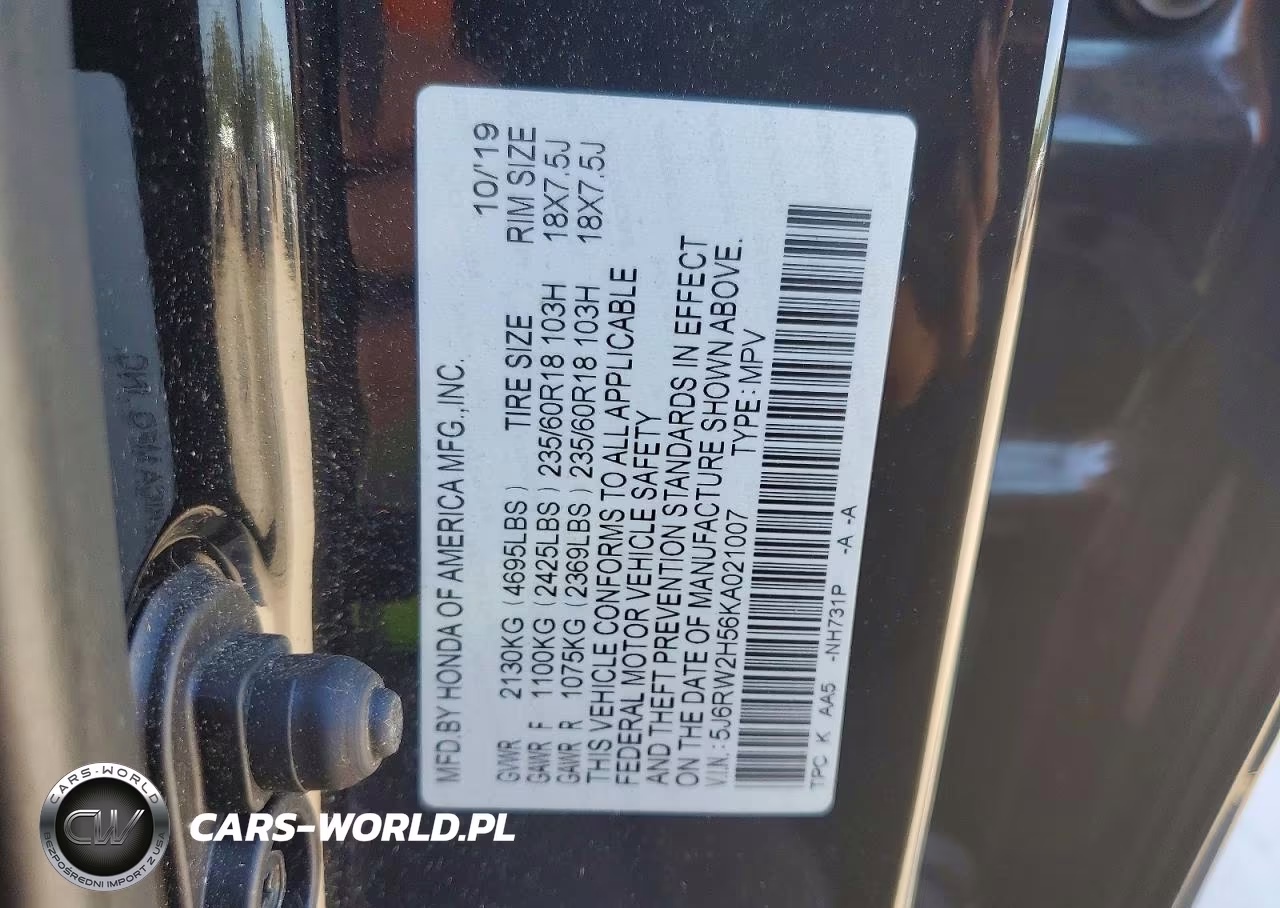 2019 Honda Cr-V Ex VIN:5J6RW2H56KA021007 - 13