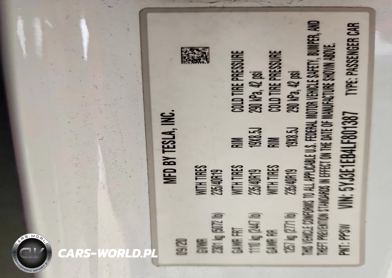 2020 Tesla Model 3 VIN:5YJ3E1EB4LF801387 - 12
