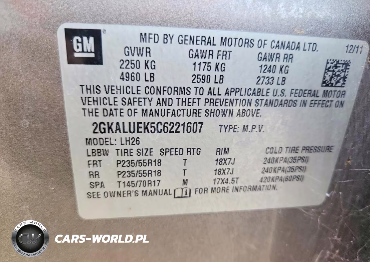 2012 GMC Terrain Slt VIN:2GKALUEK5C6221607 - 13