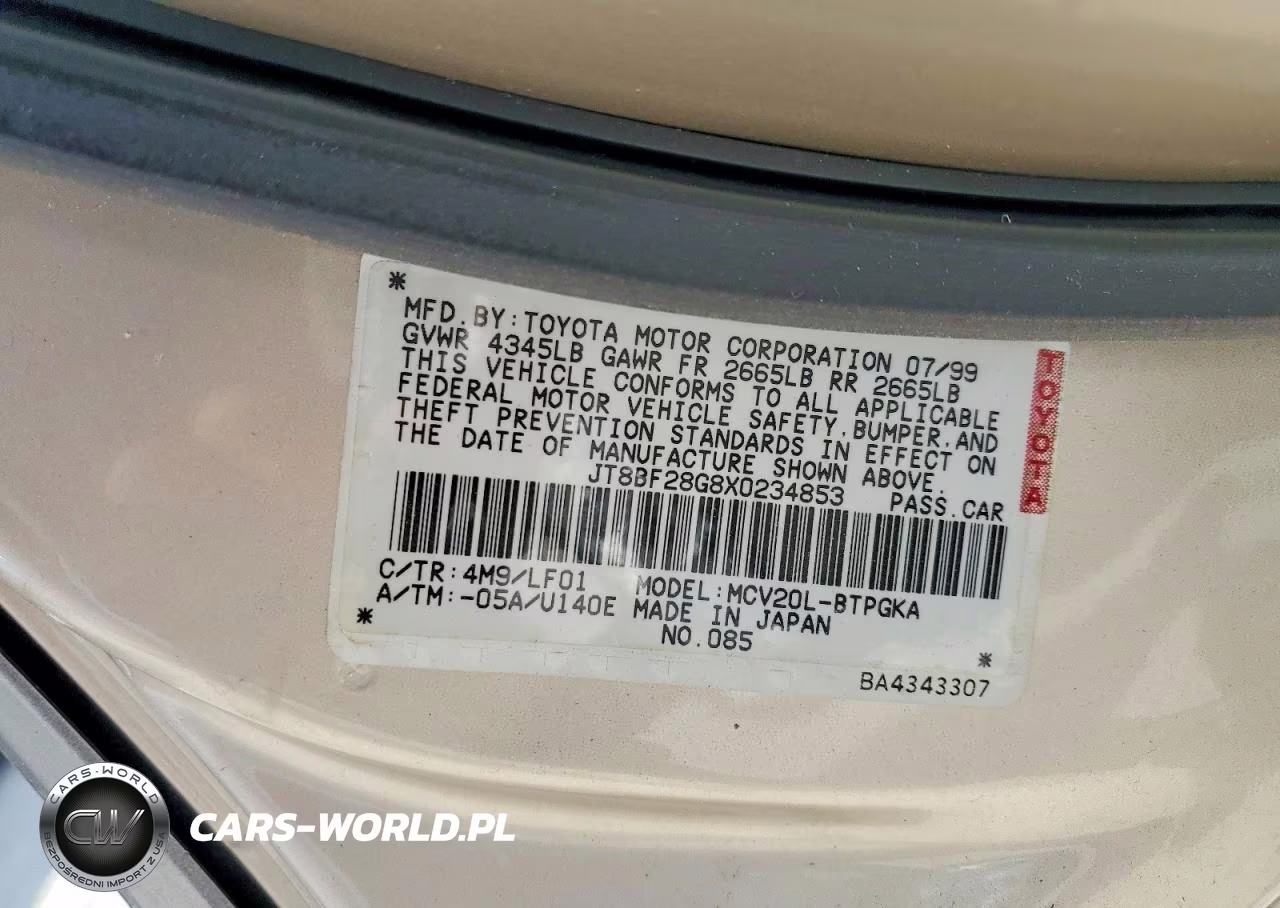 1999 Lexus Es 300 VIN:JT8BF28G8X0234853 - 12