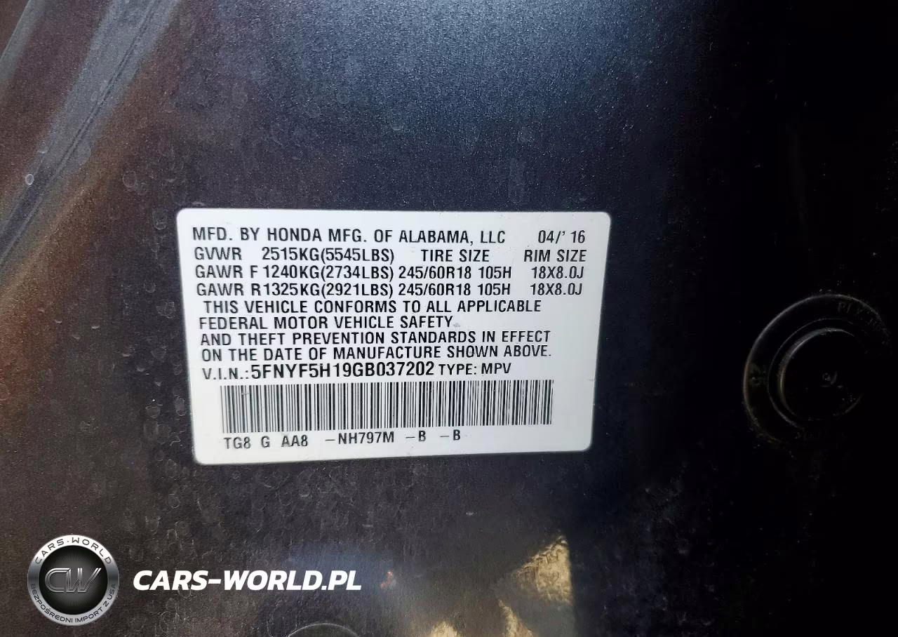 2016 Honda Pilot Lx VIN:5FNYF5H19GB037202 - 13