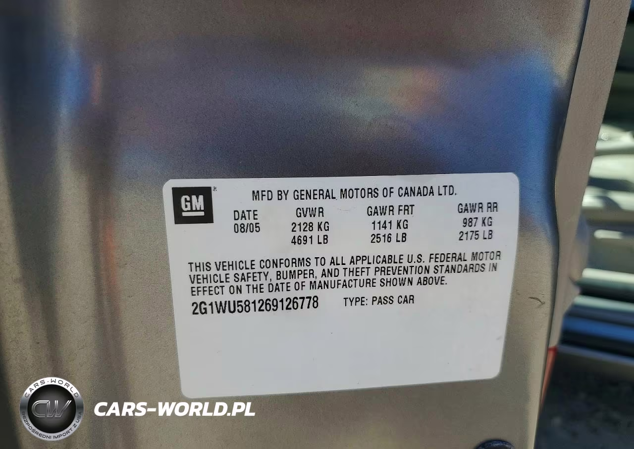 2006 Chevrolet Impala Ltz VIN:2G1WU581269126778 - 12