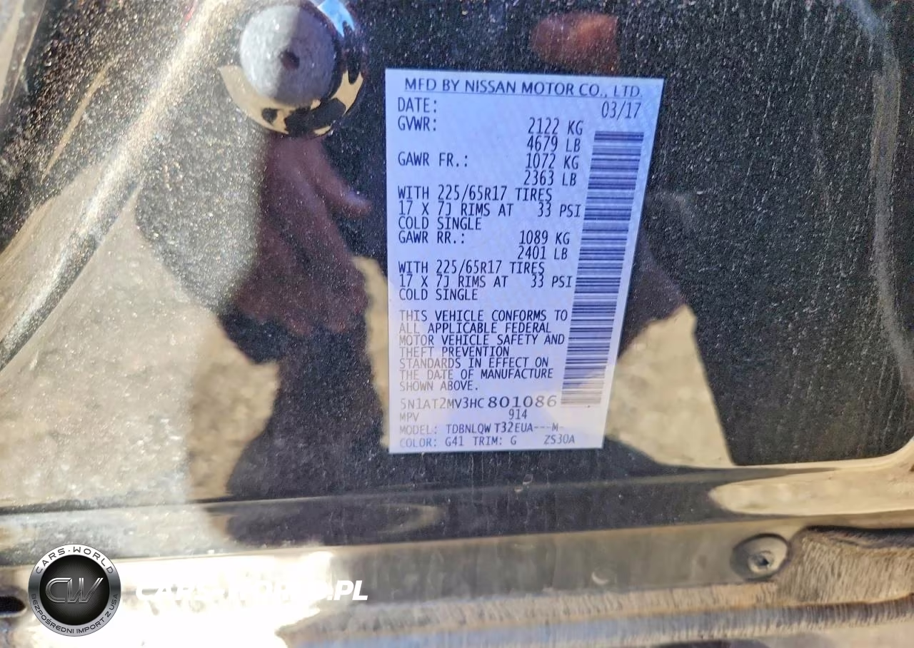 2017 Nissan Rogue Sv VIN:5N1AT2MV3HC801086 - 12
