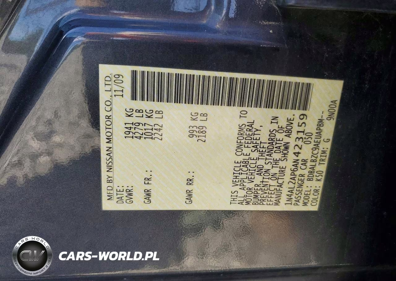 2010 Nissan Altima 2.5 VIN:1N4AL2AP6AN423159 - 12