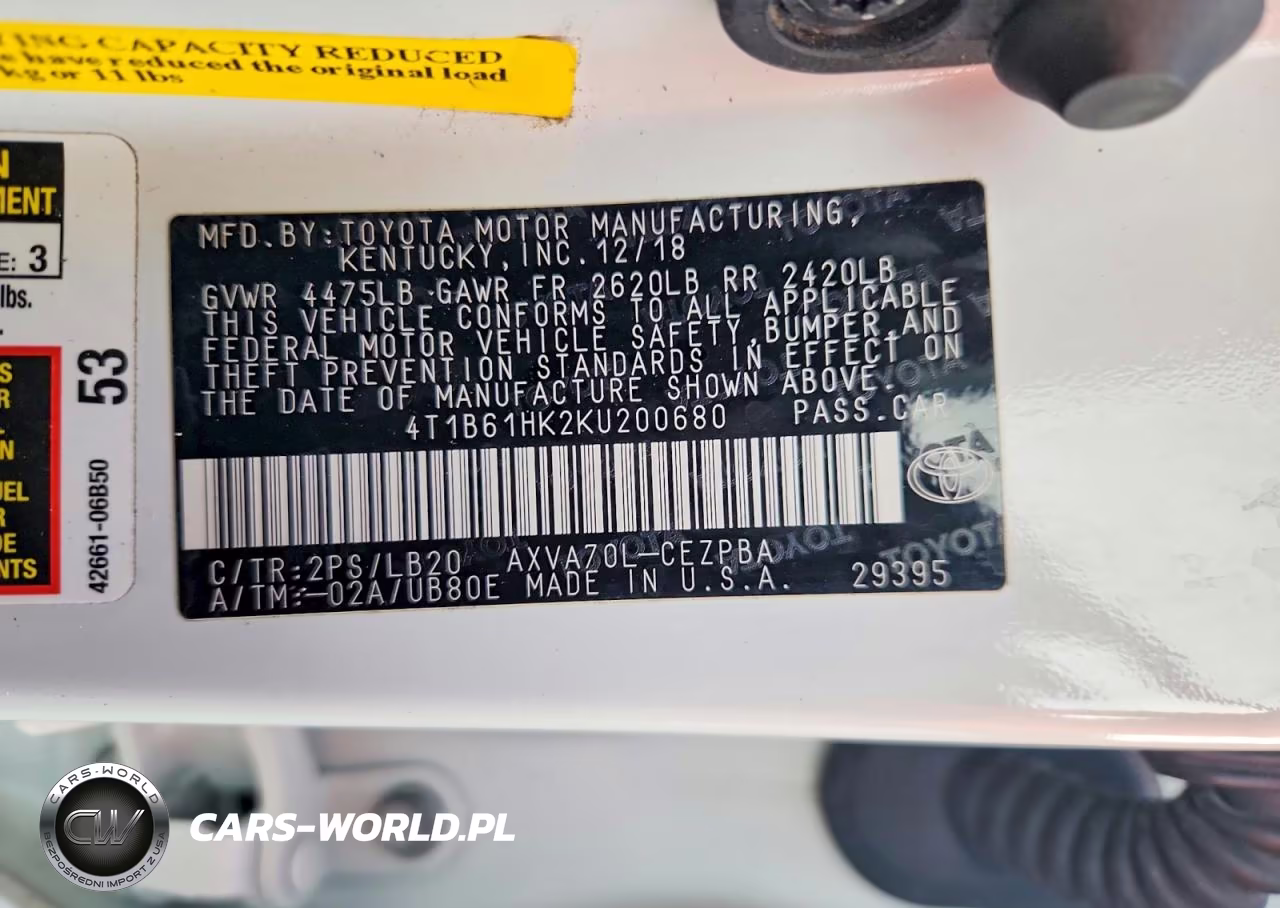 2019 Toyota Camry Xse VIN:4T1B61HK2KU200680 - 12