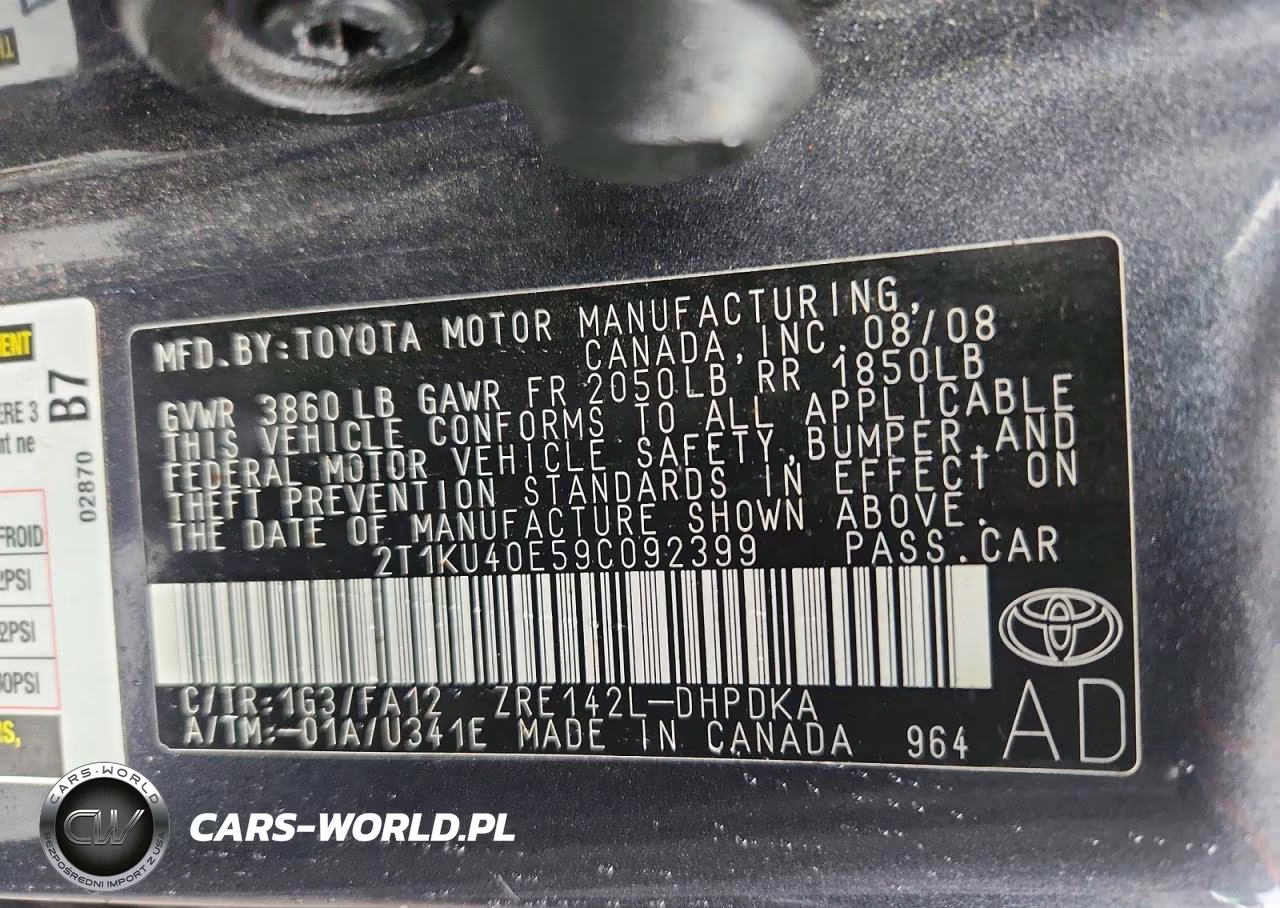 2009 Toyota Matrix Base VIN:2T1KU40E59C092399 - 12