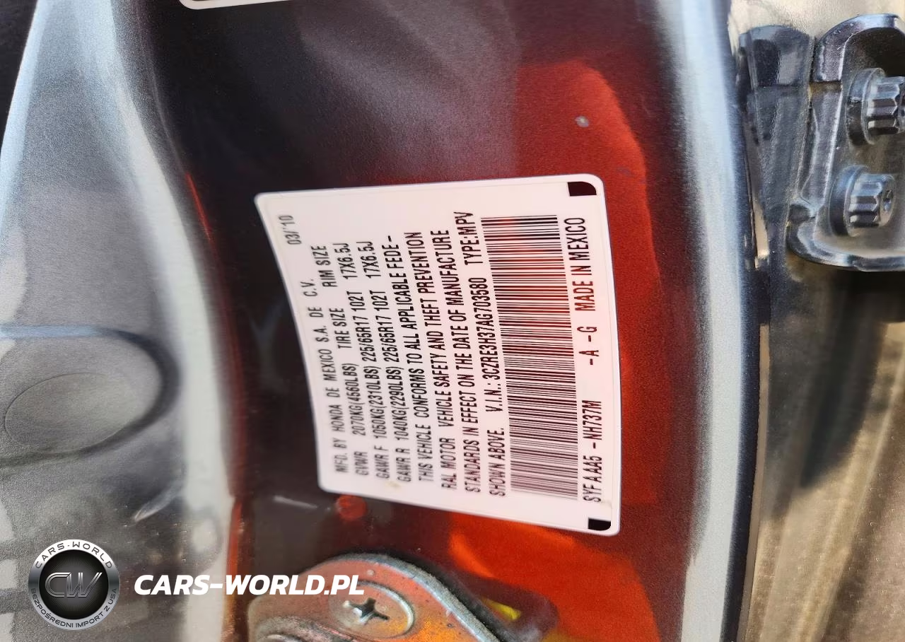 2010 Honda Cr-V Lx VIN:3CZRE3H37AG703580 - 13