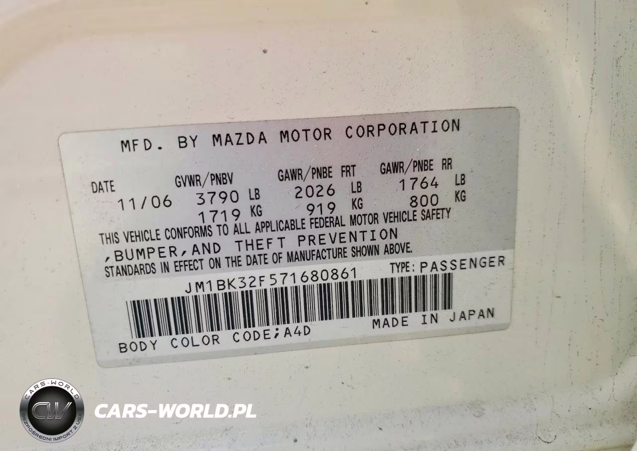 2007 Mazda 3 I VIN:JM1BK32F571680861 - 13