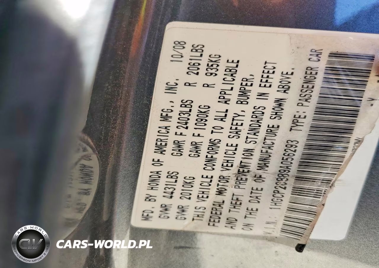 2009 Honda Accord Exl VIN:1HGCP26889A056293 - 12