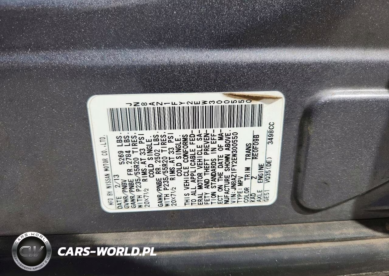 2014 Nissan Murano Crosscabriolet VIN:JN8AZ1FY2EW300550 - 12