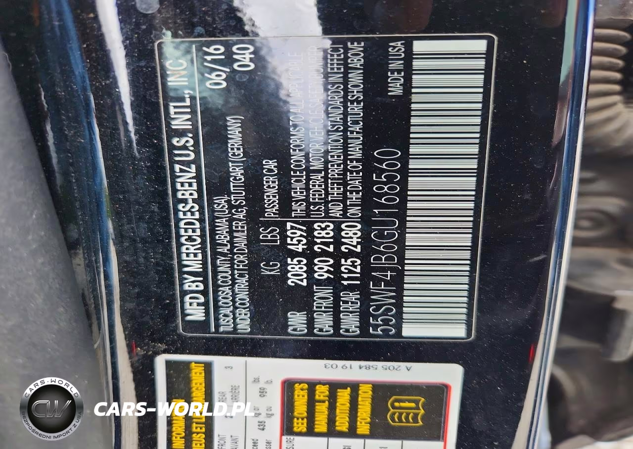 2016 Mercedes-Benz C 300 VIN:55SWF4JB6GU168560 - 12