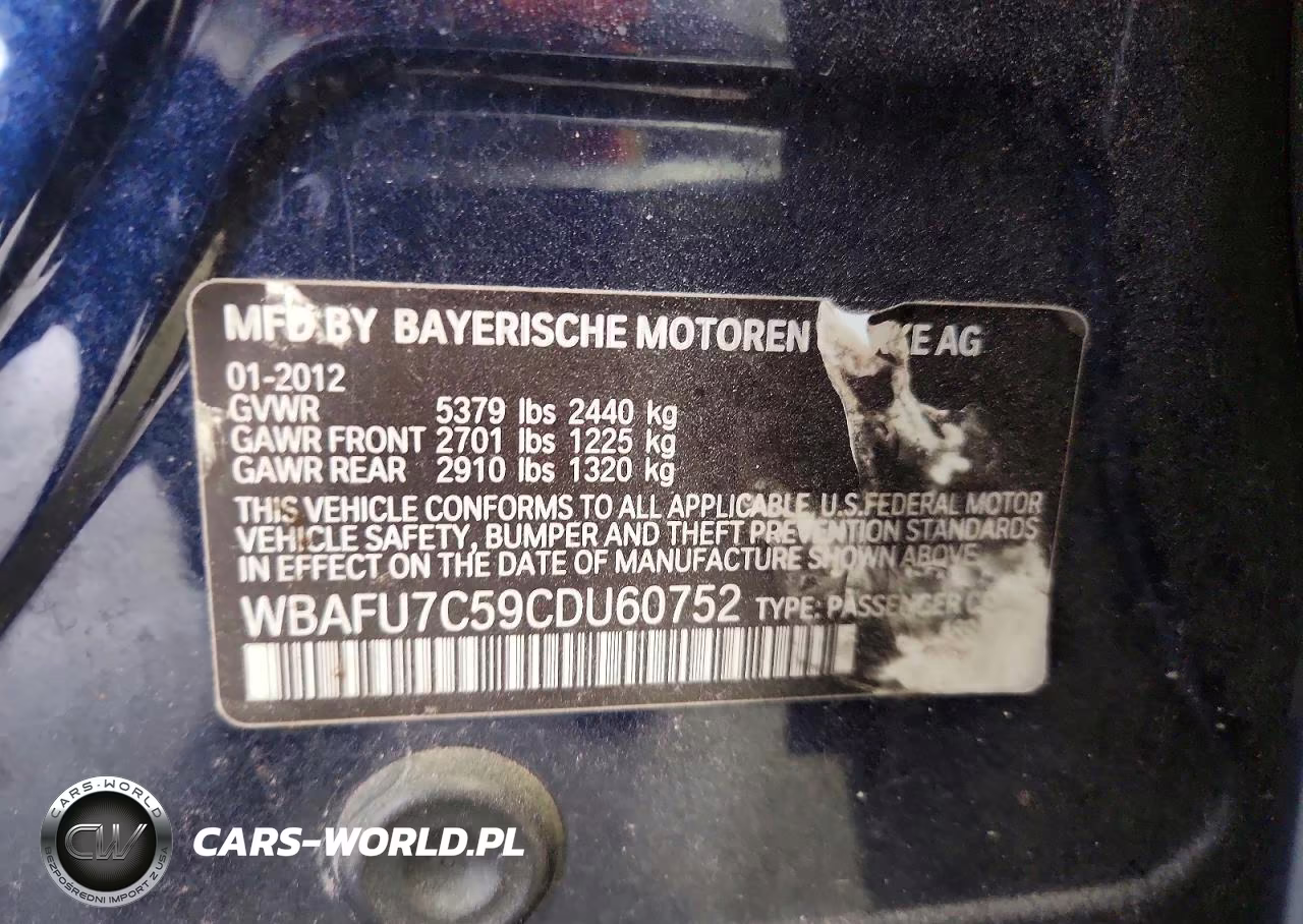 2012 BMW 535 Xi VIN:WBAFU7C59CDU60752 - 13