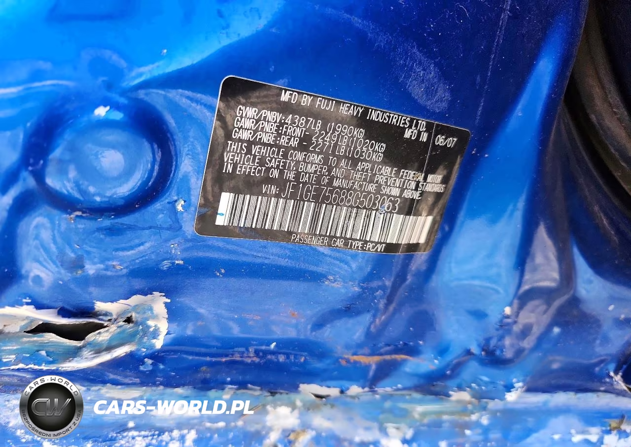 2008 Subaru Impreza Wrx Premium VIN:JF1GE75688G503063 - 12
