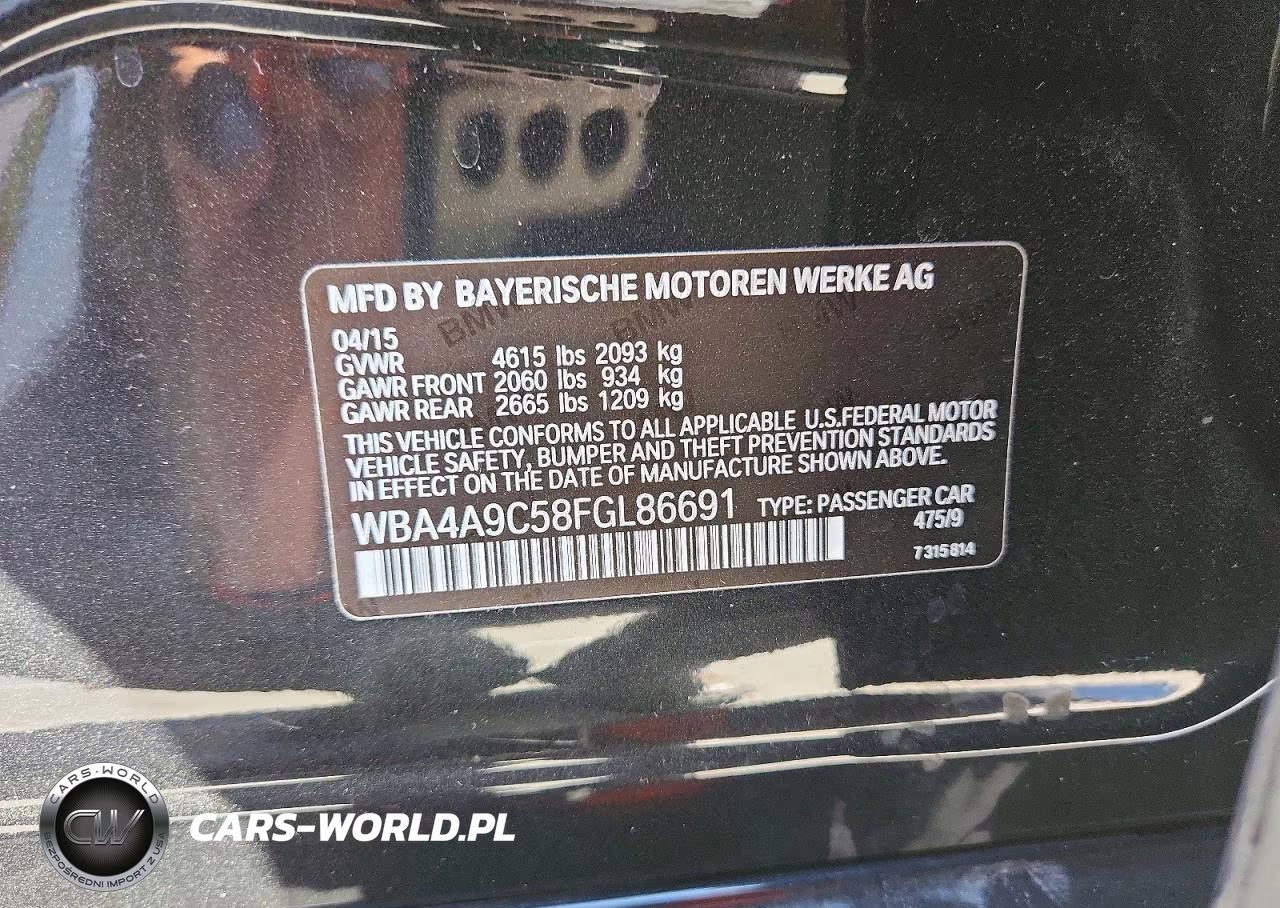 2015 BMW 428 I Gran Coupe Sulev VIN:WBA4A9C58FGL86691 - 12