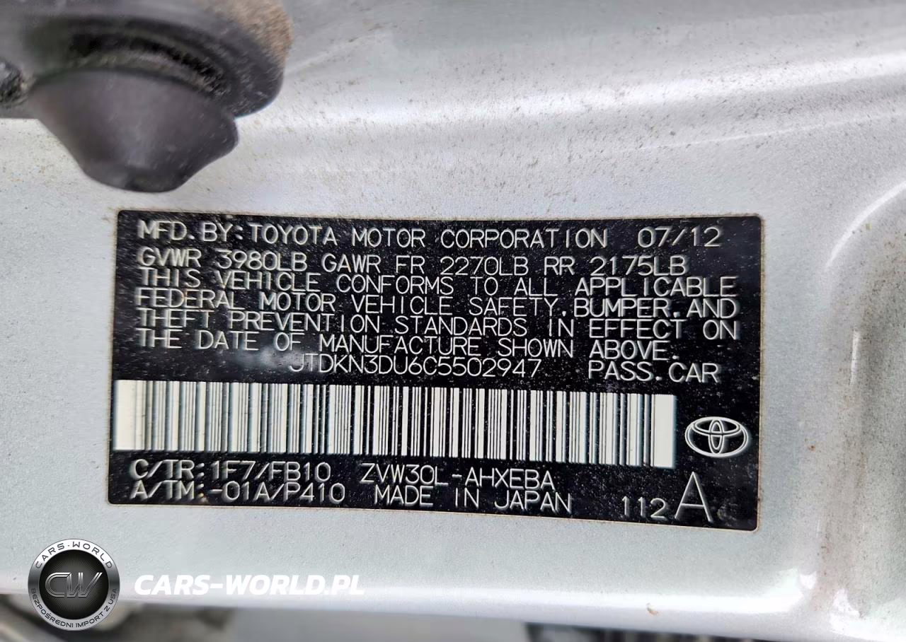 2012 Toyota Prius Three VIN:JTDKN3DU6C5502947 - 12
