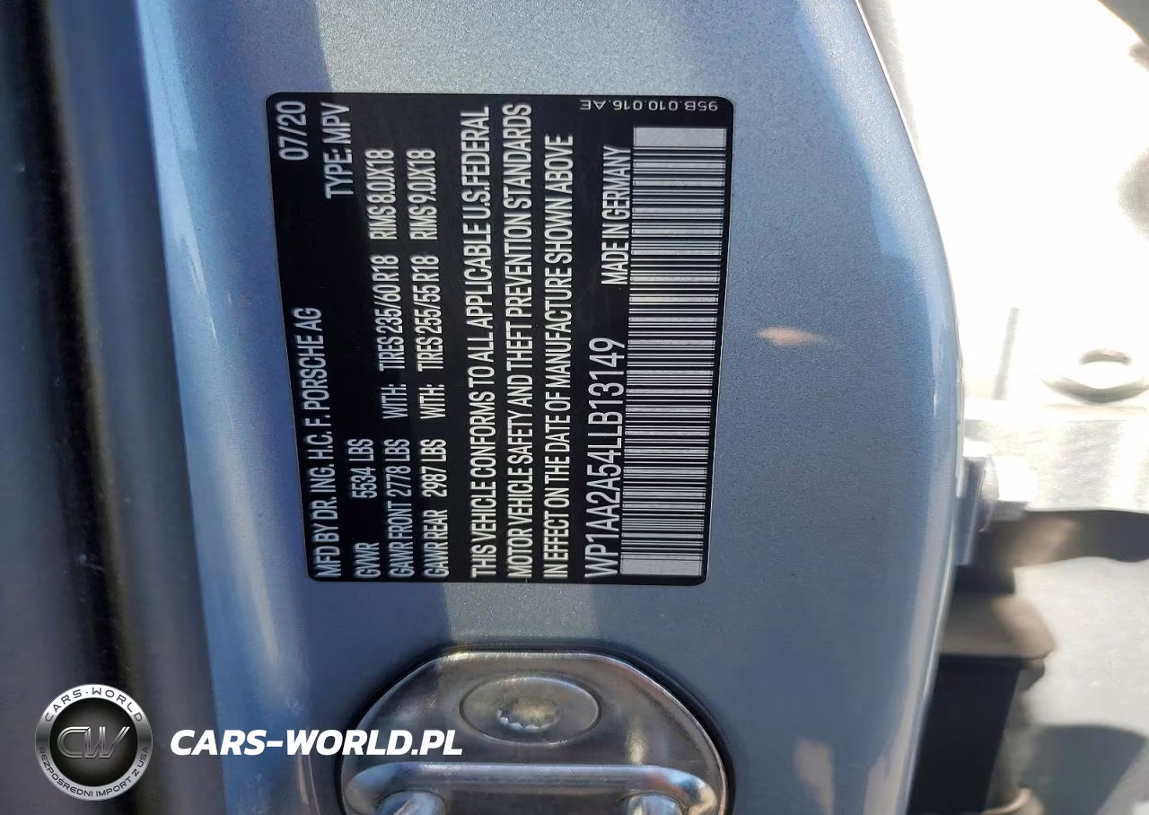 2020 Porsche Macan VIN:WP1AA2A54LLB13149 - 13