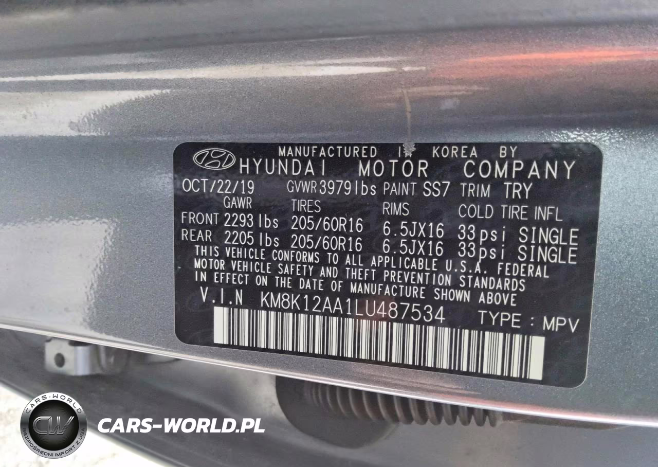 2020 Hyundai Kona Se VIN:KM8K12AA1LU487534 - 13