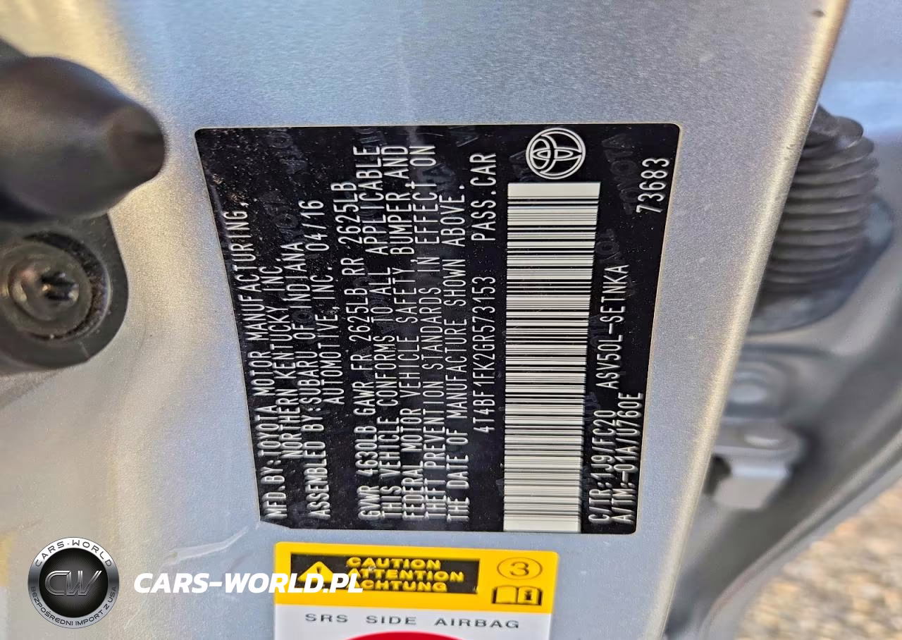 2016 Toyota Camry Le VIN:4T4BF1FK2GR573153 - 12