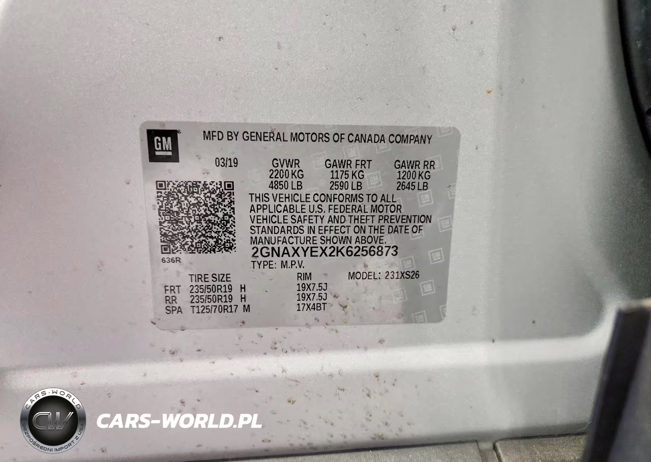 2019 Chevrolet Equinox Premier VIN:2GNAXYEX2K6256873 - 13