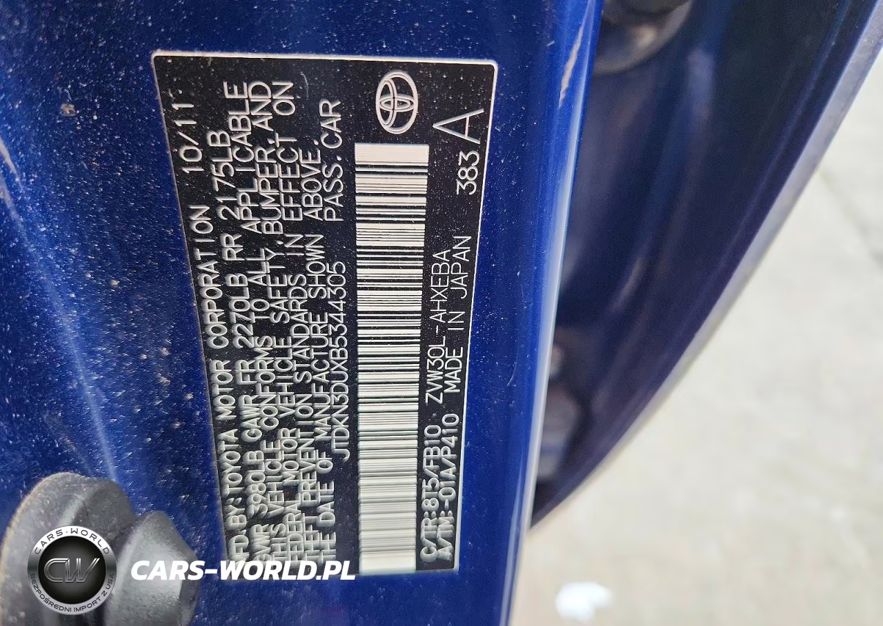 2011 Toyota Prius Two VIN:JTDKN3DUXB5344305 - 13