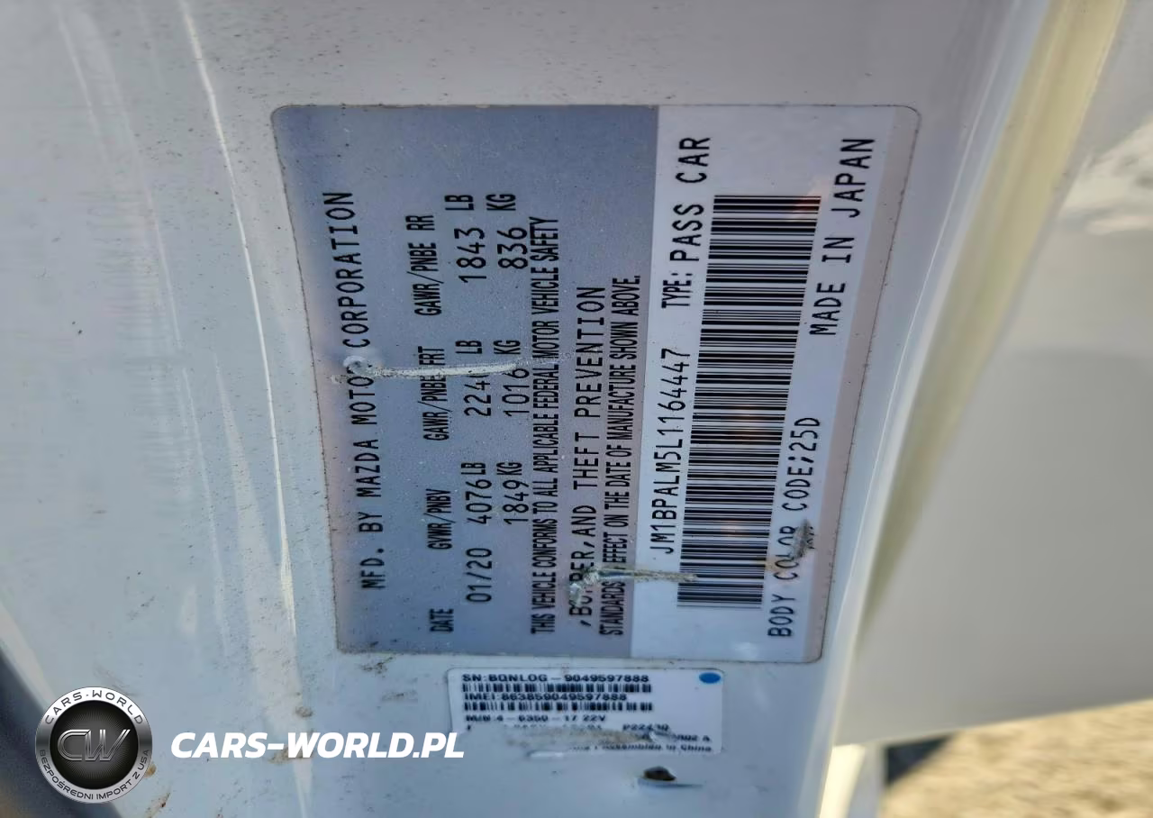 2020 Mazda 3 VIN:JM1BPALM5L1164447 - 13