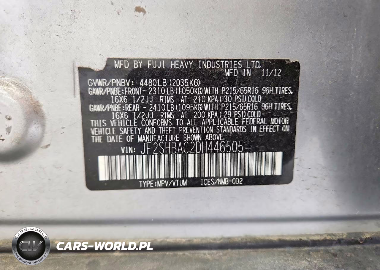 2013 Subaru Forester 2.5X VIN:JF2SHBAC2DH446505 - 13