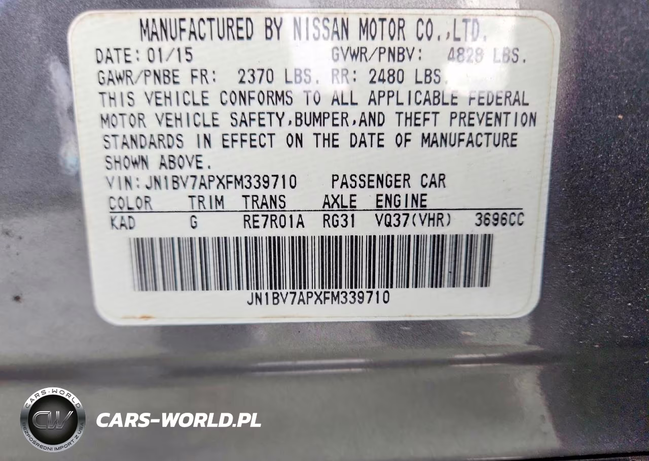 2015 Infiniti Q50 Base VIN:JN1BV7APXFM339710 - 12