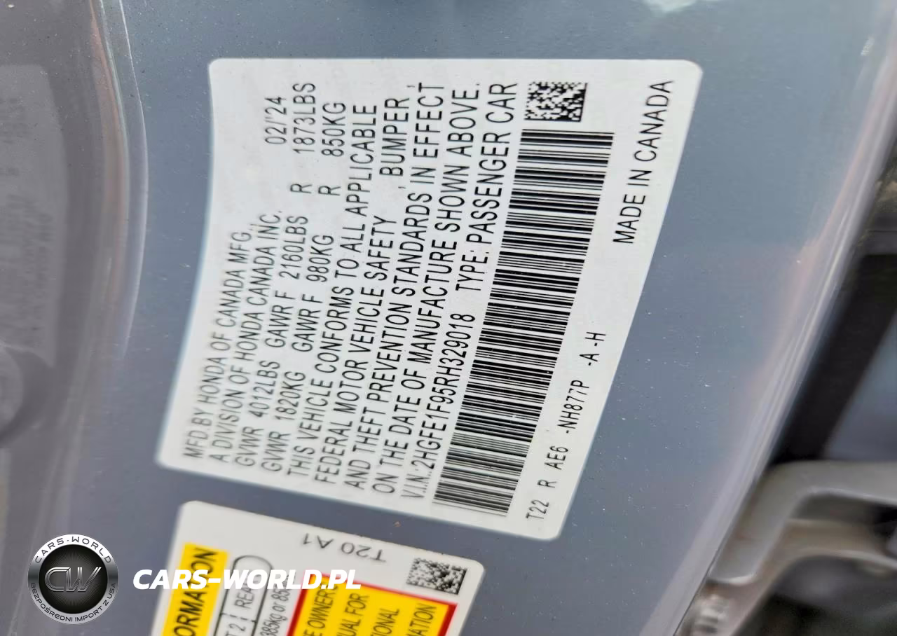 2024 Honda Civic Touring VIN:2HGFE1F95RH329018 - 13