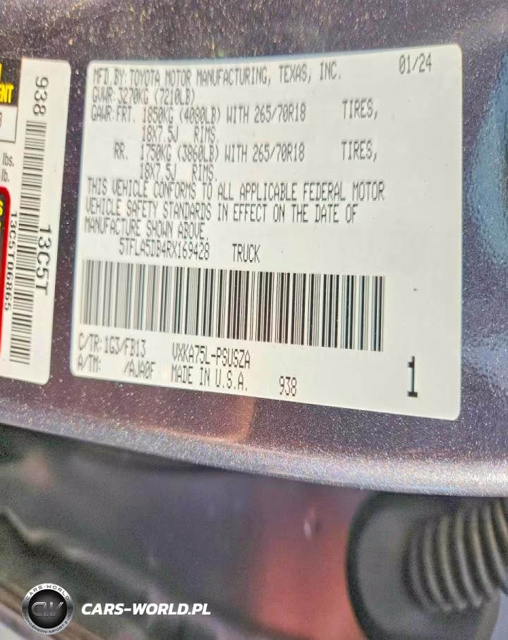 2024 Toyota Tundra Sr5 VIN:5TFLA5DB4RX169428 - 13