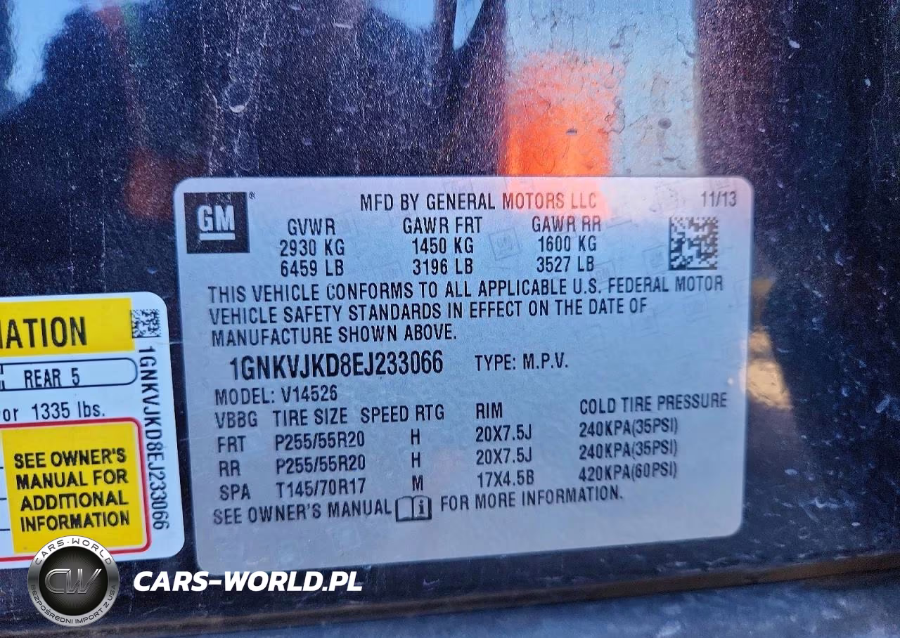 2014 Chevrolet Traverse Ltz VIN:1GNKVJKD8EJ233066 - 13