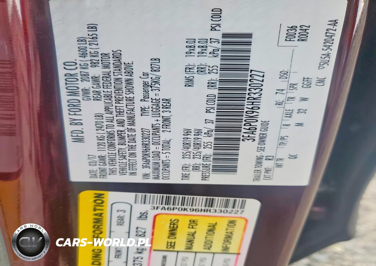2017 Ford Fusion Titanium VIN:3FA6P0K96HR330227 - 13