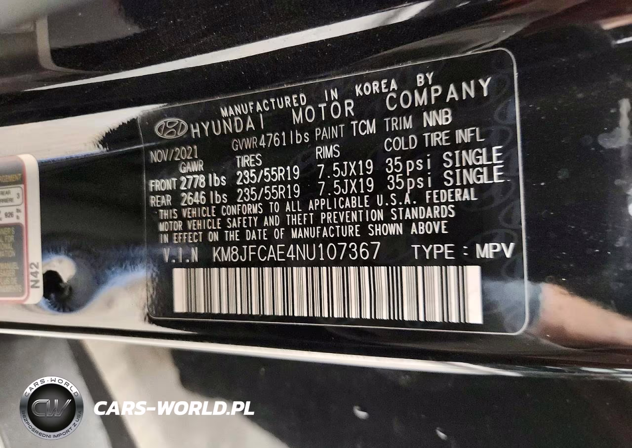 2022 Hyundai Tucson Xrt VIN:KM8JFCAE4NU107367 - 14