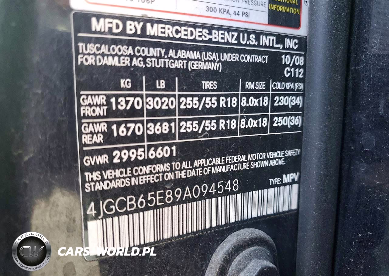 2009 Mercedes-Benz R 350 4Matic VIN:4JGCB65E89A094548 - 12