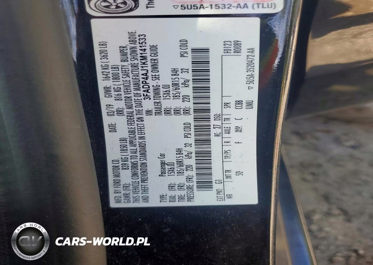 2019 Ford Fiesta S VIN:3FADP4AJ1KM141533 - 12