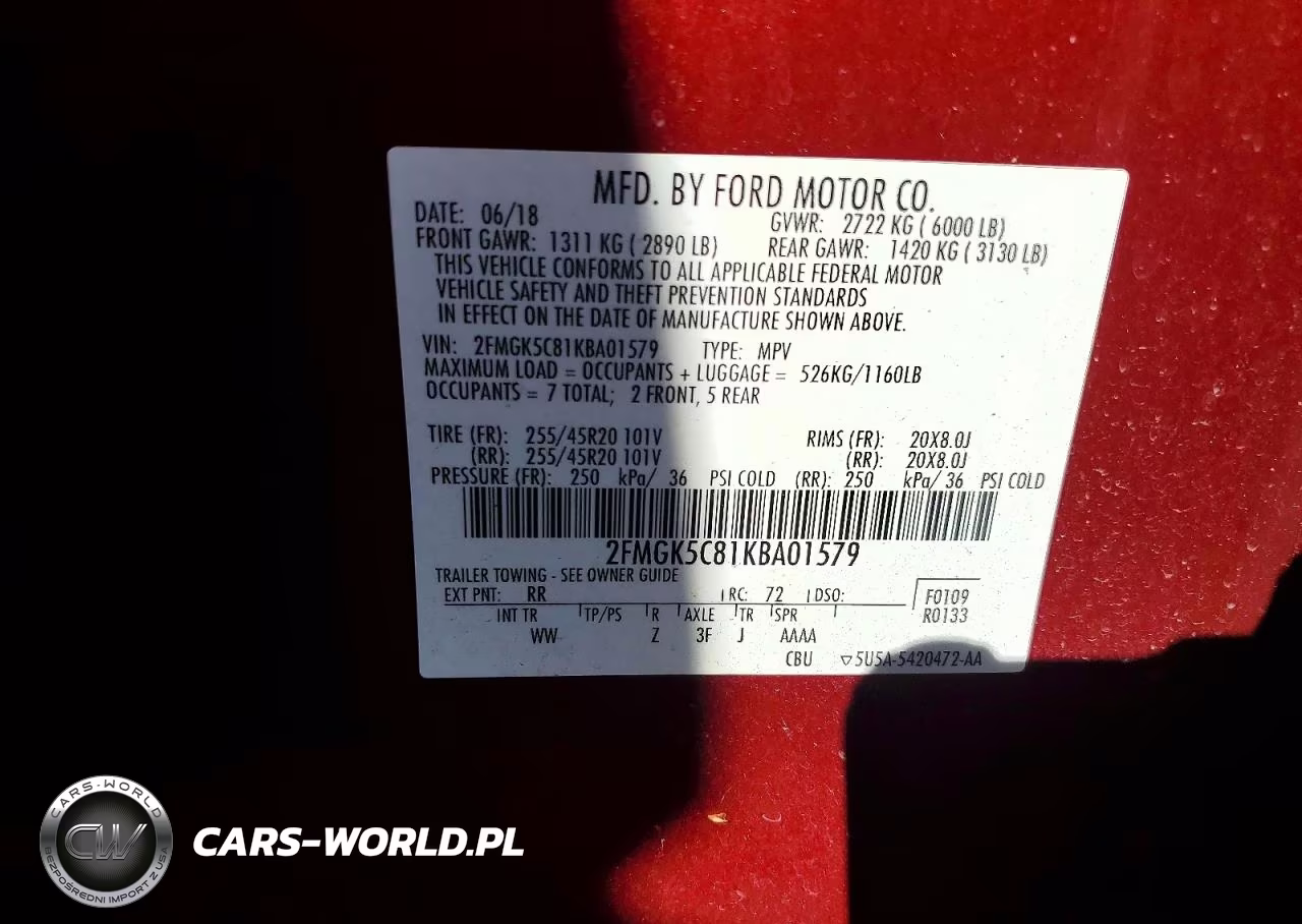 2019 Ford Flex Sel VIN:2FMGK5C81KBA01579 - 13