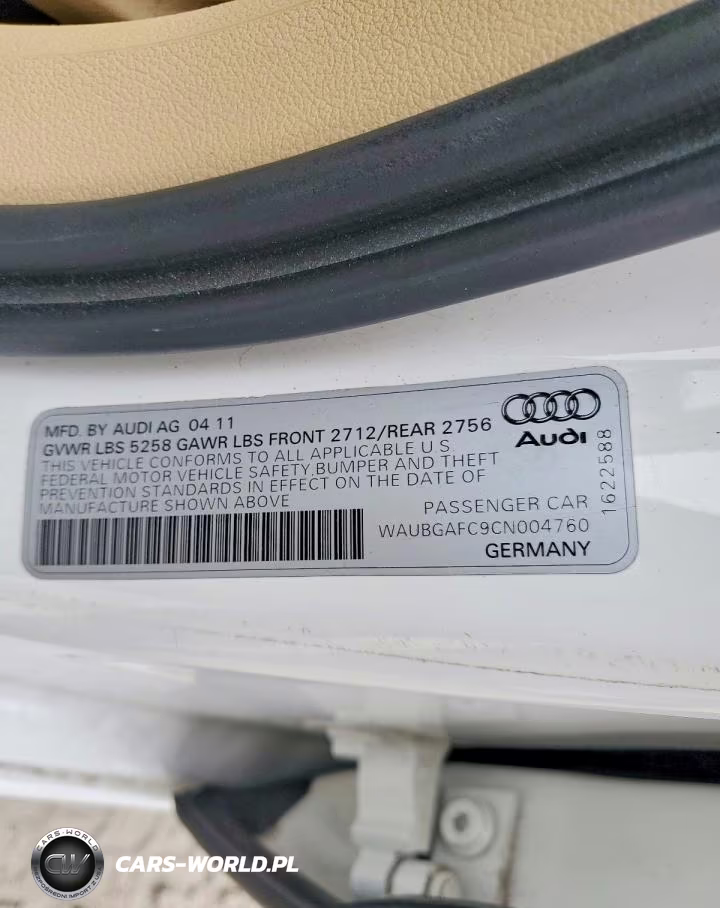 2012 Audi A6 VIN:WAUBGAFC9CN004760 - 12