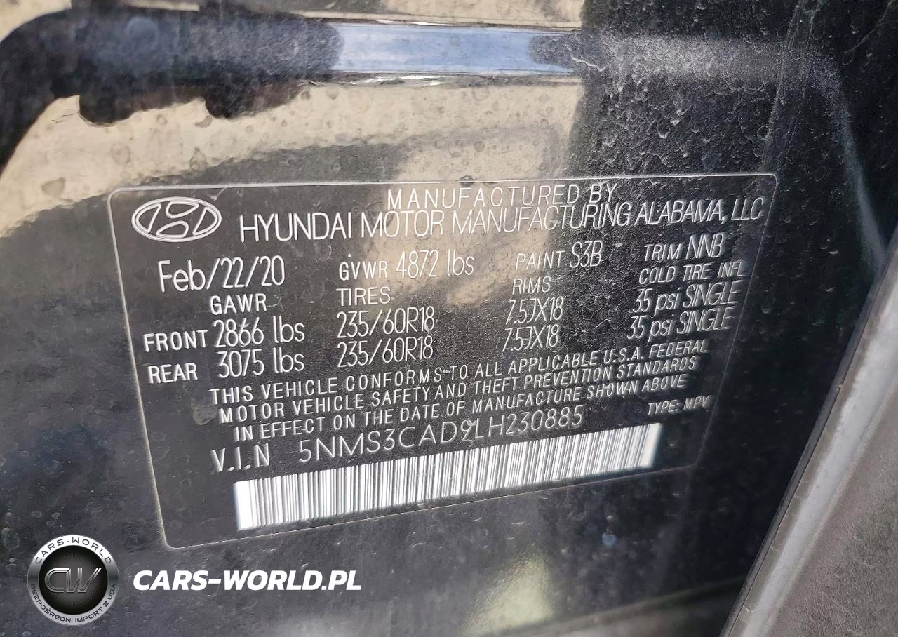 2020 Hyundai Santa Fe Sel VIN:5NMS3CAD9LH230885 - 12