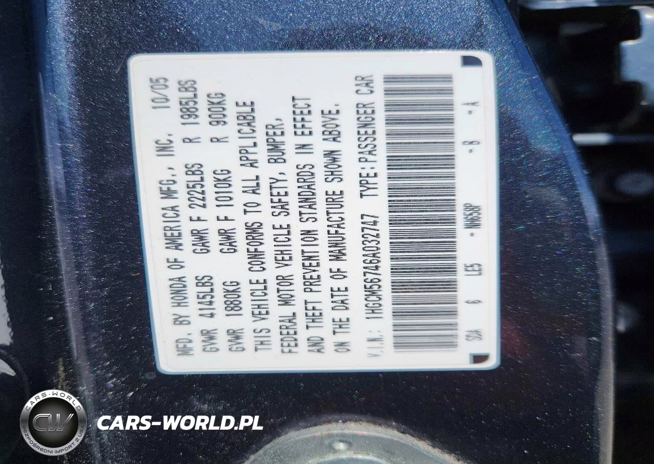 2006 Honda Accord Ex VIN:1HGCM56746A032747 - 13