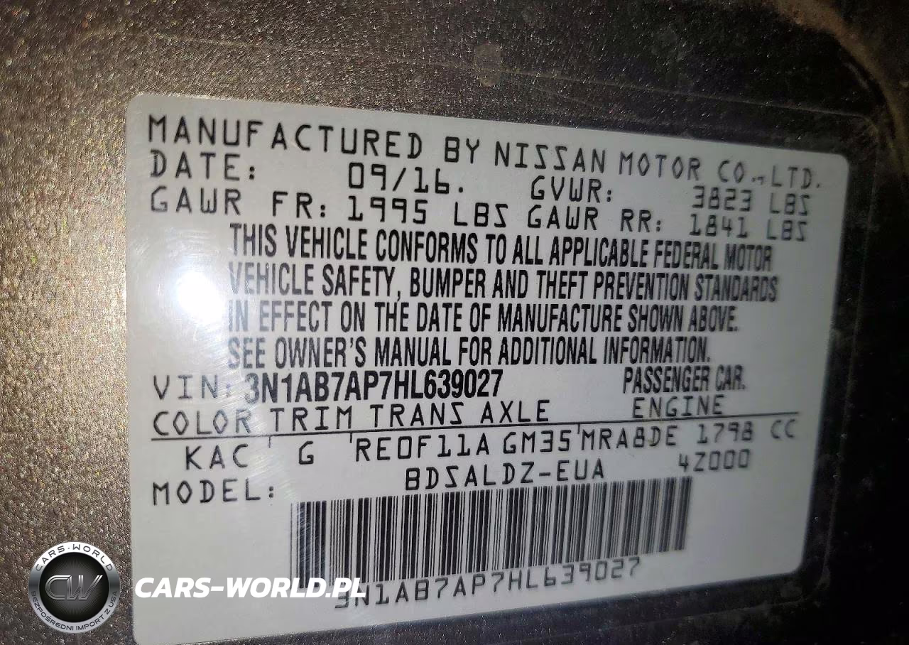 2017 Nissan Sentra Sv VIN:3N1AB7AP7HL639027 - 12