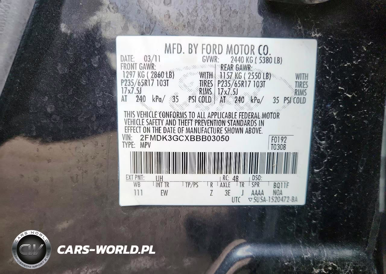 2011 Ford Edge Se VIN:2FMDK3GCXBBB03050 - 12